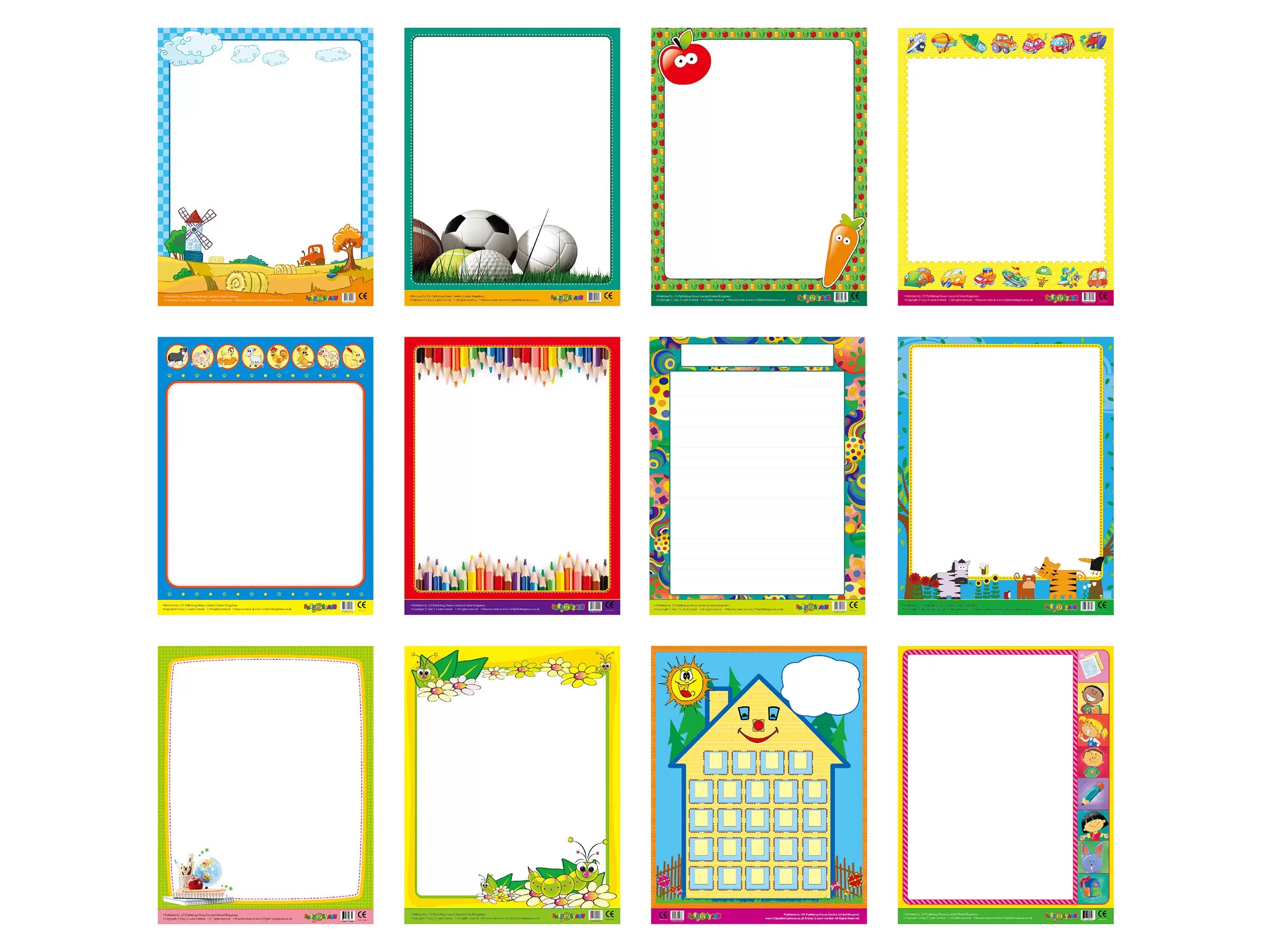 Write-On Charts (12 Wall Charts) - Educational Wall Chart Pack in English