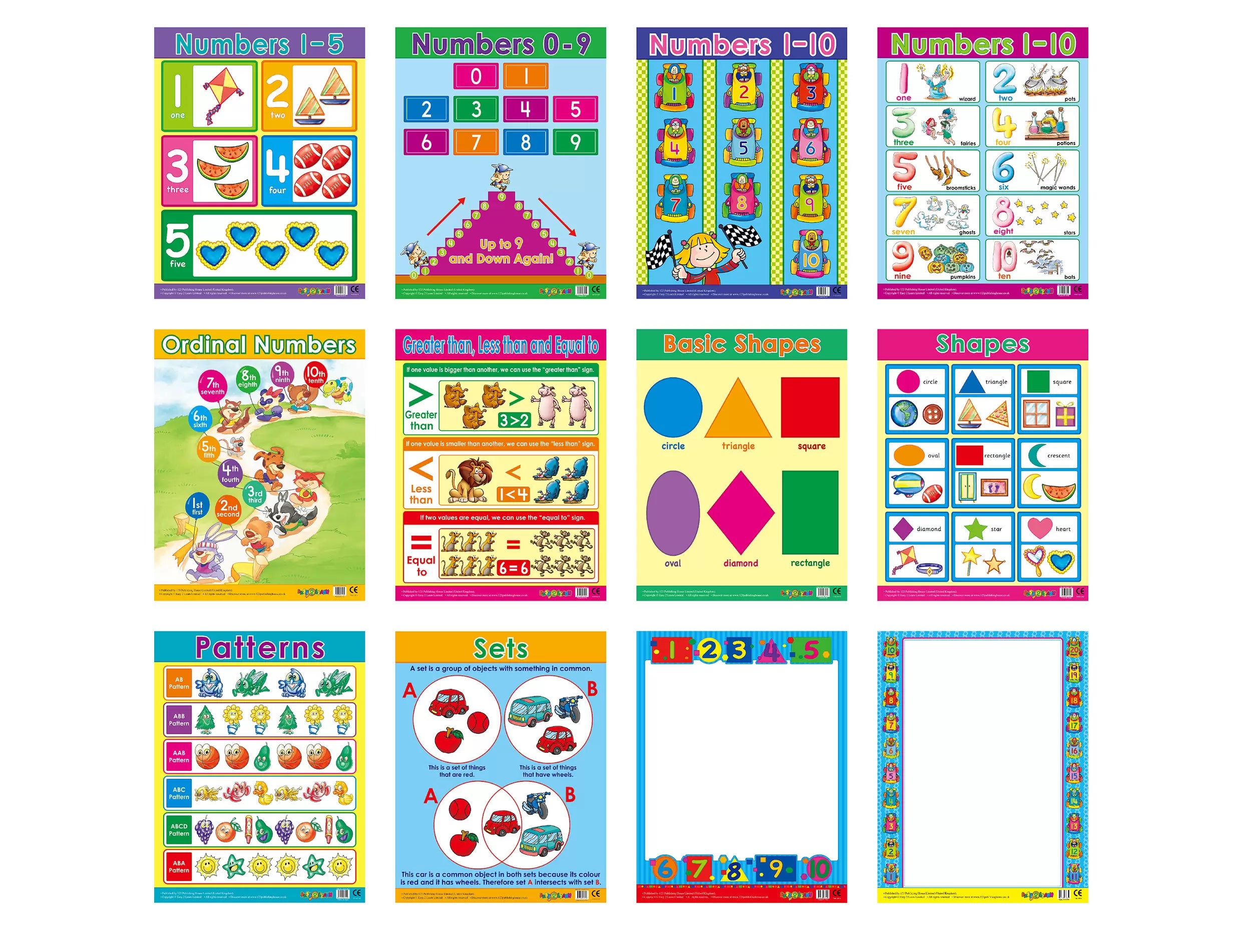 Early Maths (12 Wall Charts) - Educational Wall Chart Pack in English