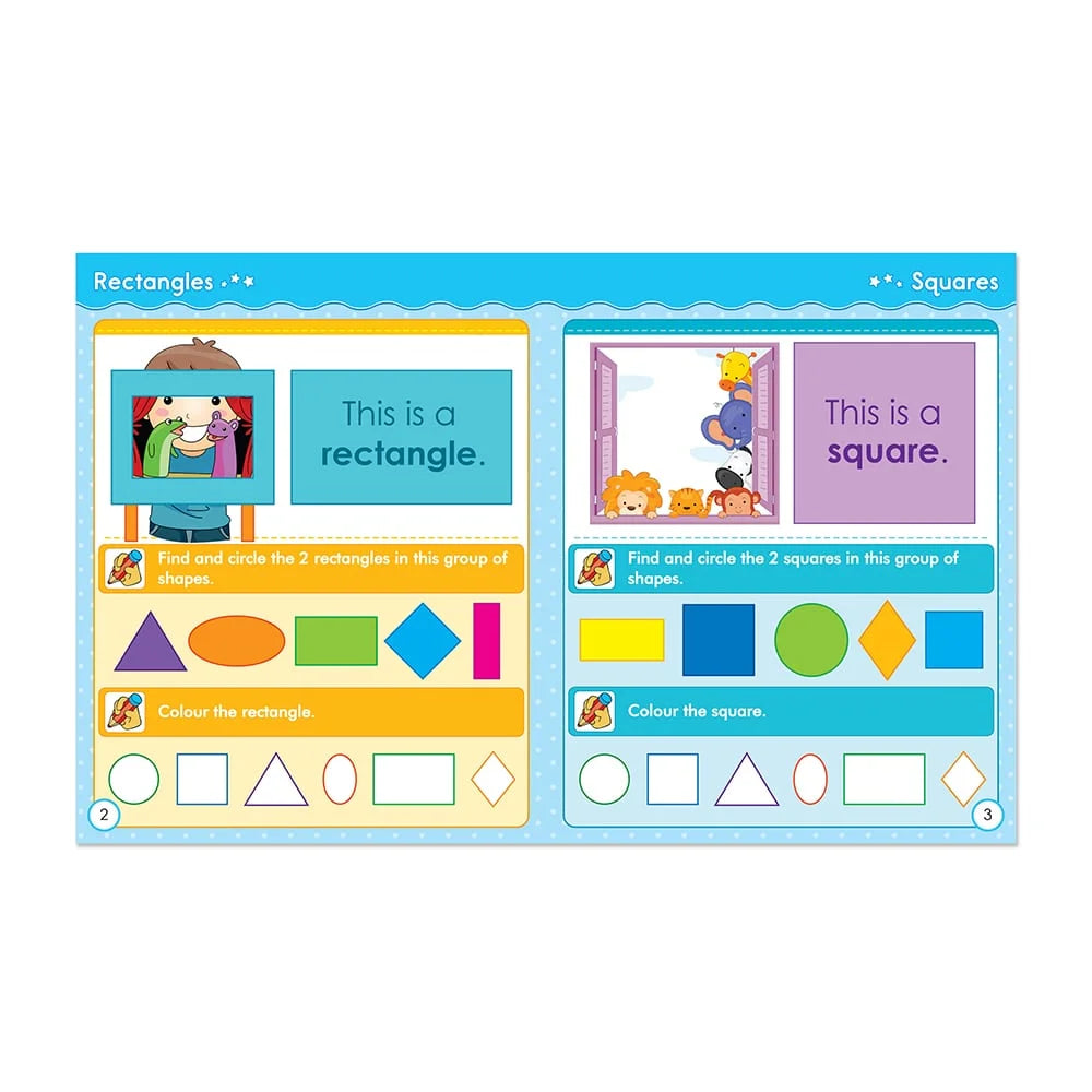 الألوان والأشكال - كتاب أنشطة وتمارين للأطفال باللغة الانجليزية