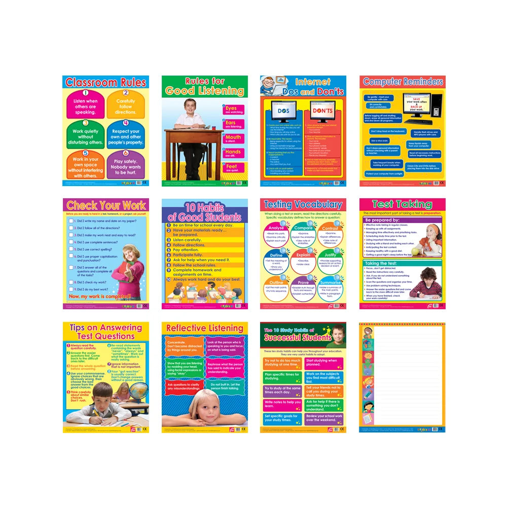 How to be a Good Student (12 Wall Charts) – Educational Wall Chart Pack in English