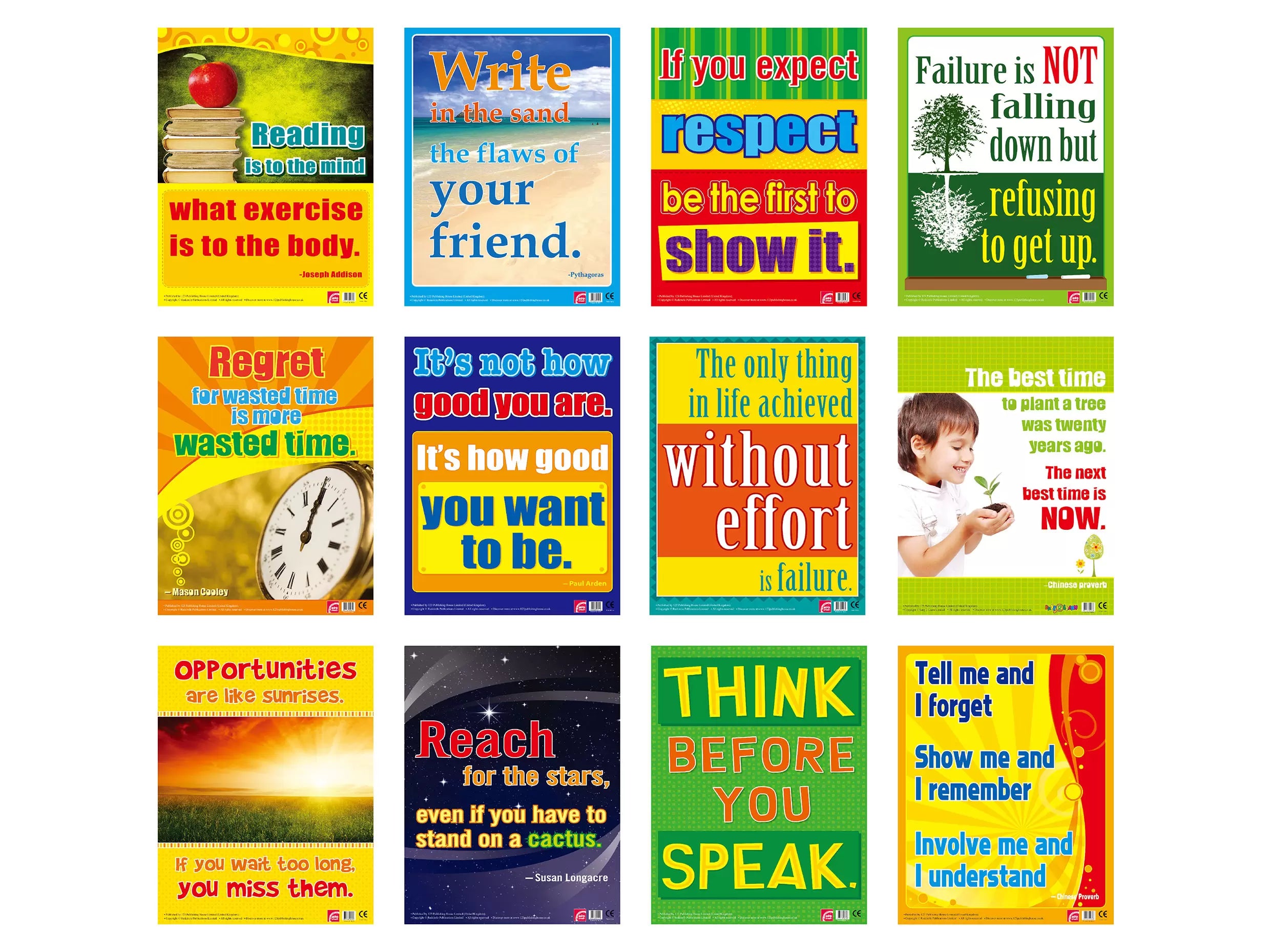 Motivational Charts (12 Wall Charts) - Educational Wall Chart Pack in English