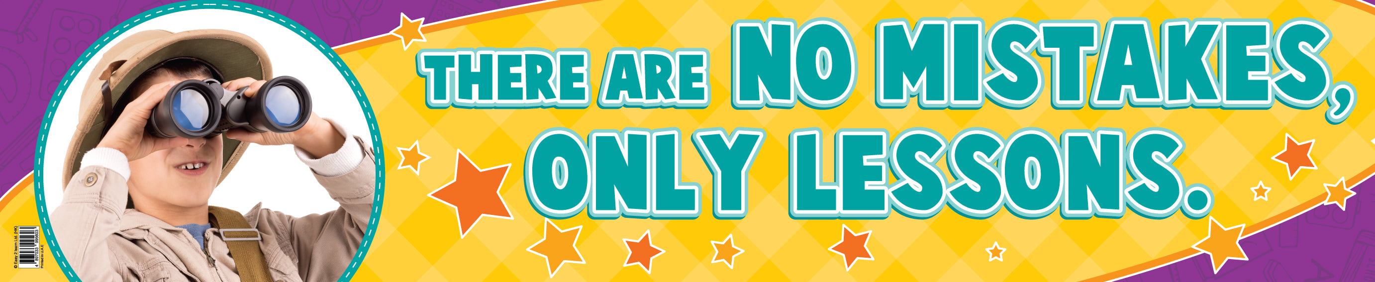 There are no mistakes only lessons – Banner in English