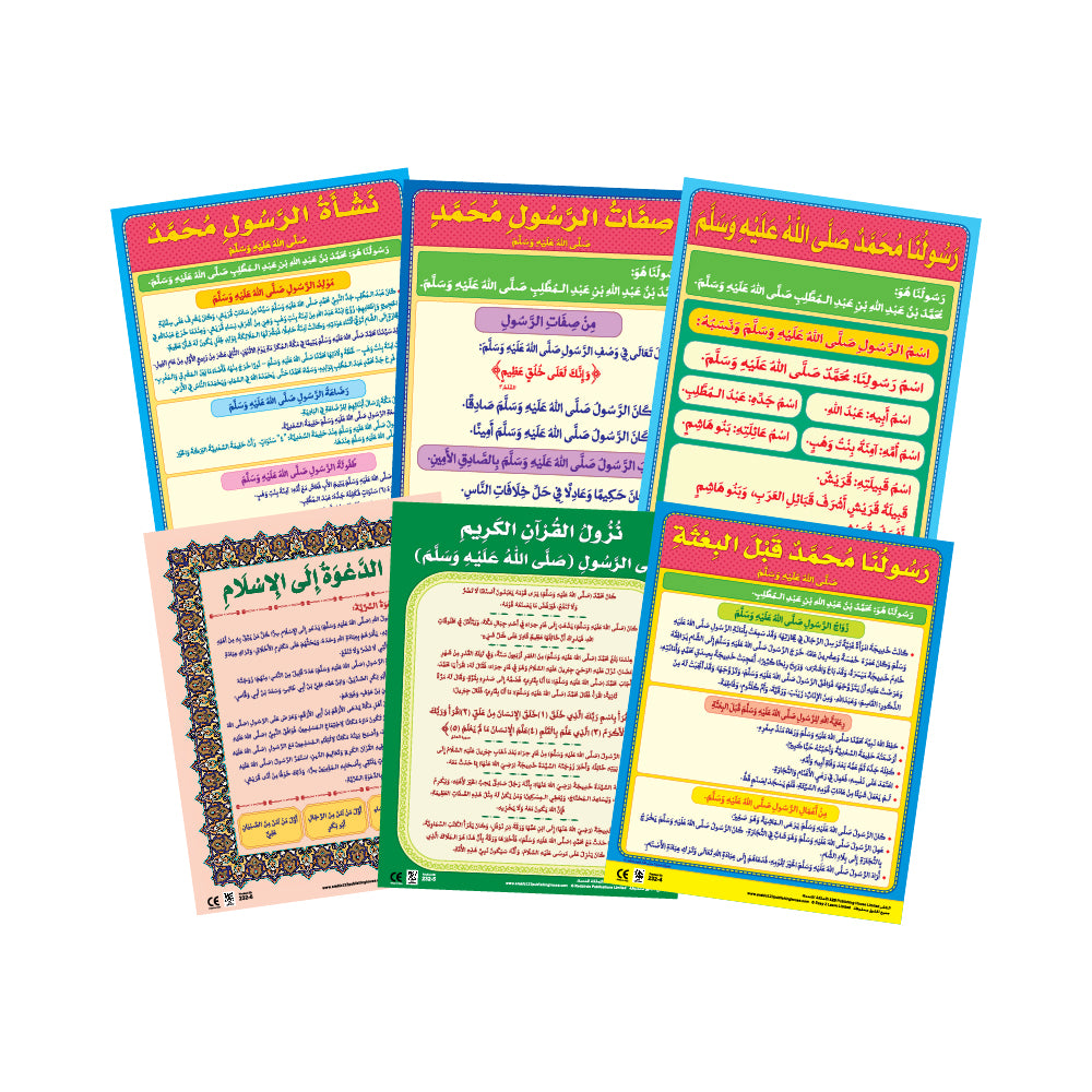 Our Prophet Muhammad (PBUH) (6 Wall Charts) - Educational Wall Chart Pack in Arabic