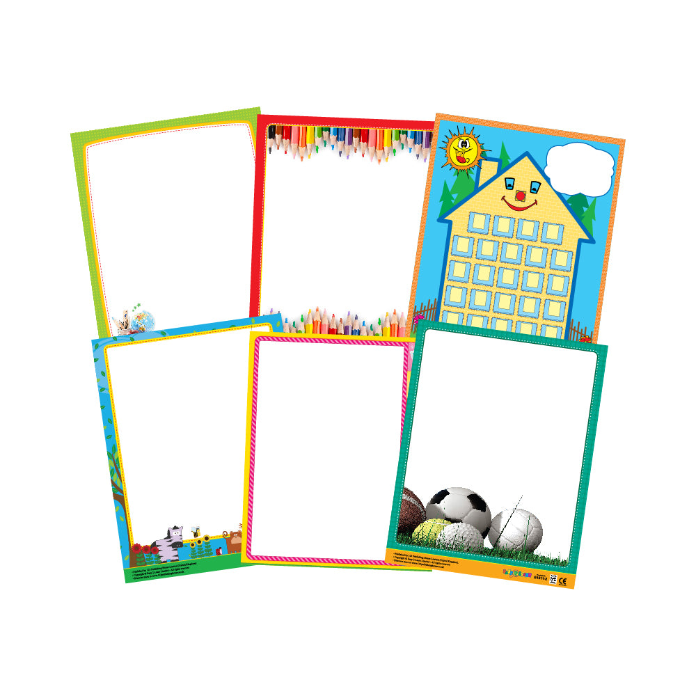 Write-On Charts (1) (6 Wall Charts) - Educational Wall Chart Pack in English