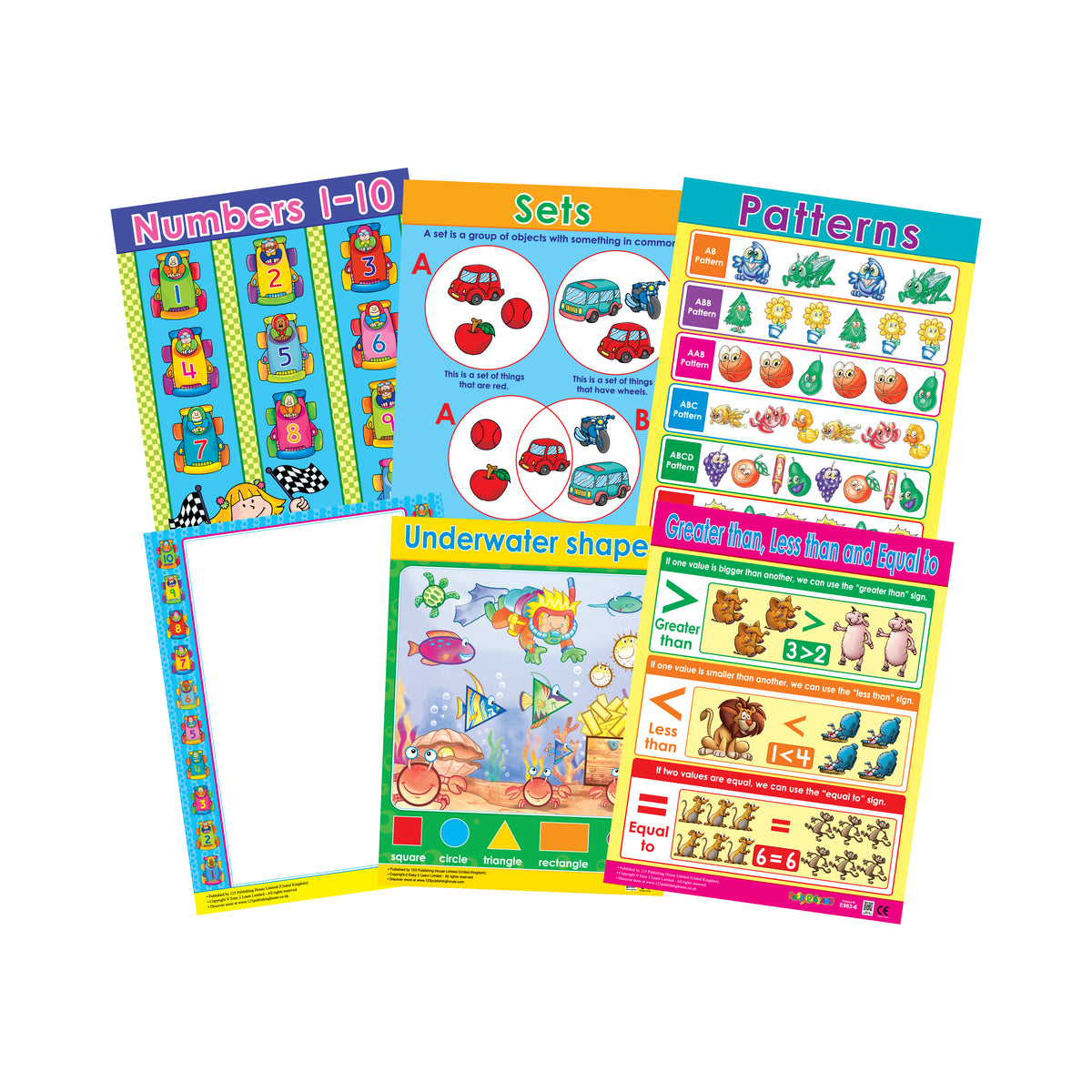 Wall Chart For Grade R Early Maths (6 Wall Charts) - Educational Wall Chart Pack in English