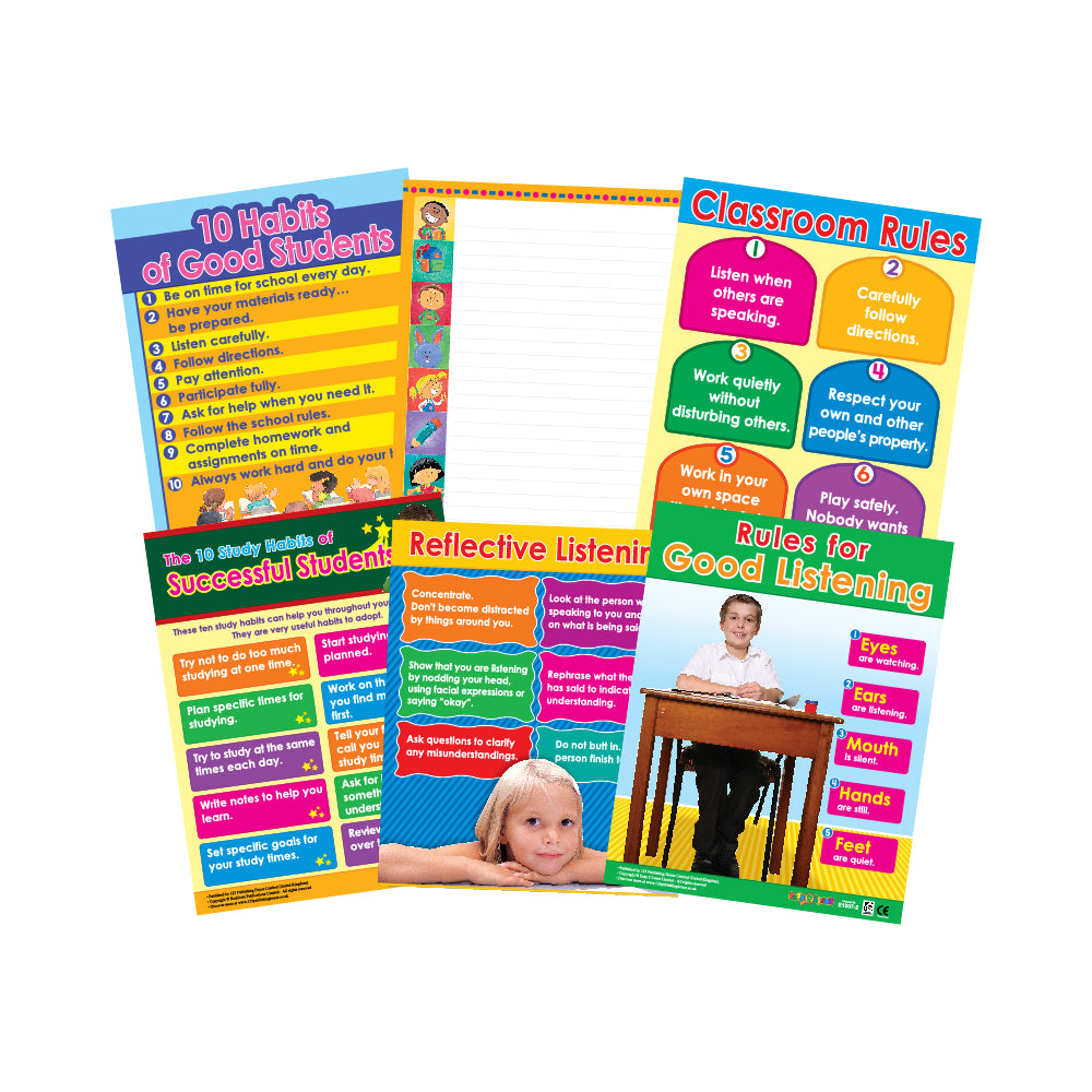 How to be a Good Student (6 Wall Charts) - Educational Wall Chart Pack in English