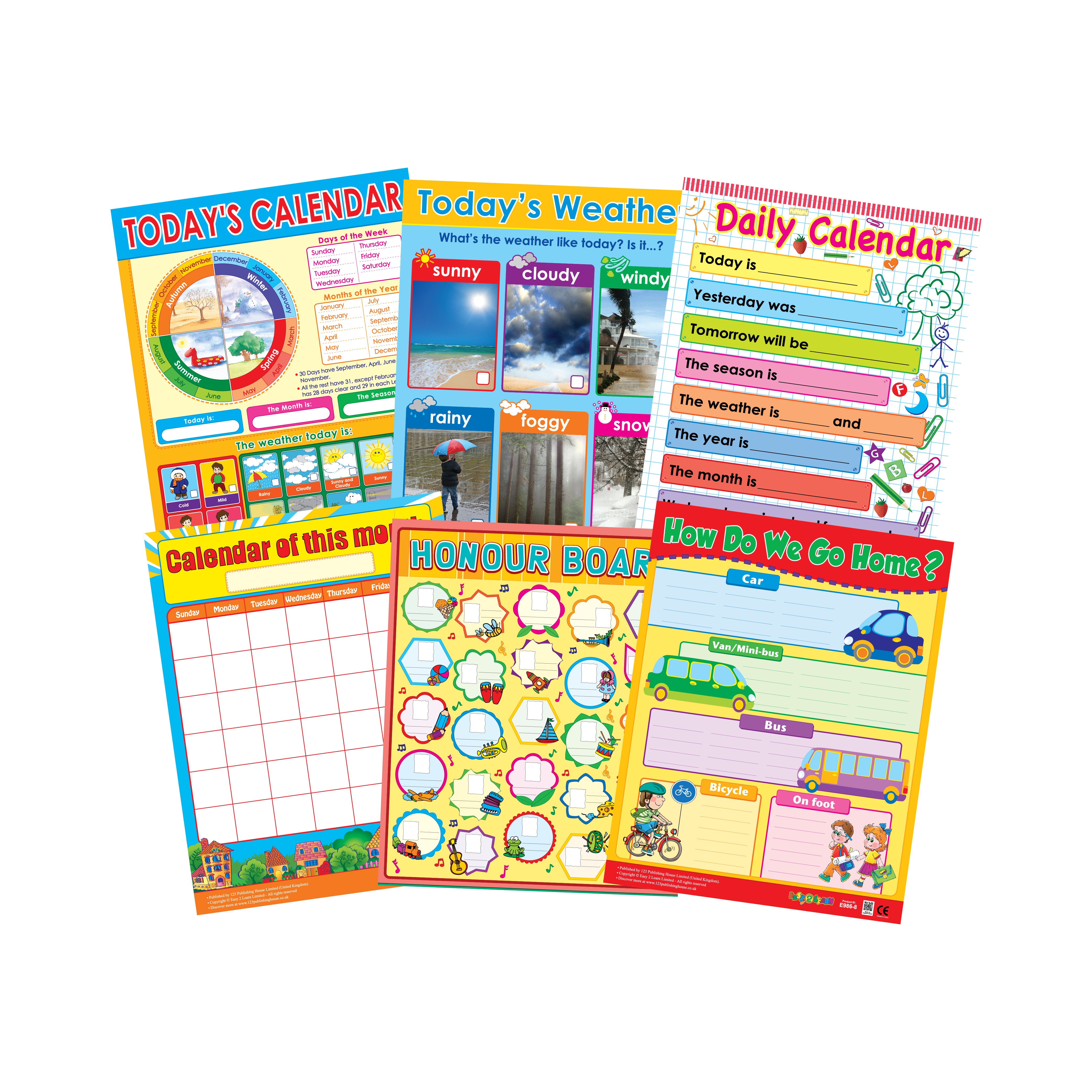 Classroom Essentials (6 Wall Charts) - Educational Wall Chart Pack in English