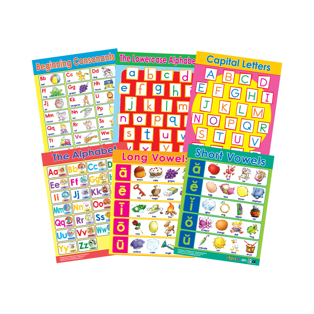 Language Arts (6 Wall Charts) - Educational Wall Chart Pack in English