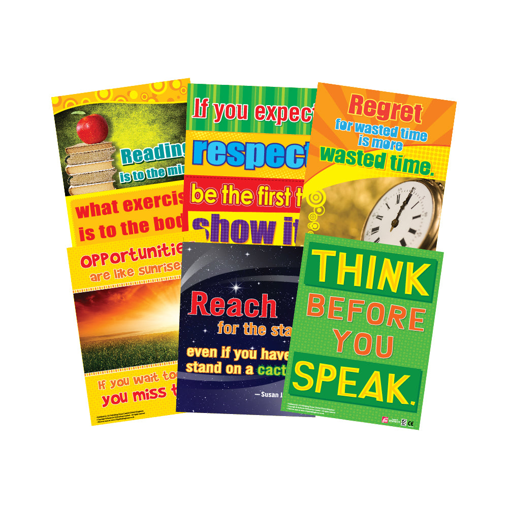 Motivational Charts (6 Wall Charts) - Educational Wall Chart Pack in English