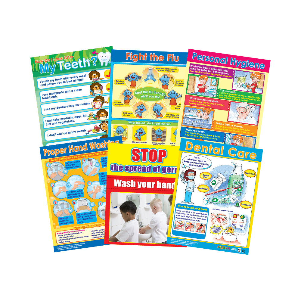 Healthy Habits (6 Wall Charts) - Educational Wall Chart Pack in English