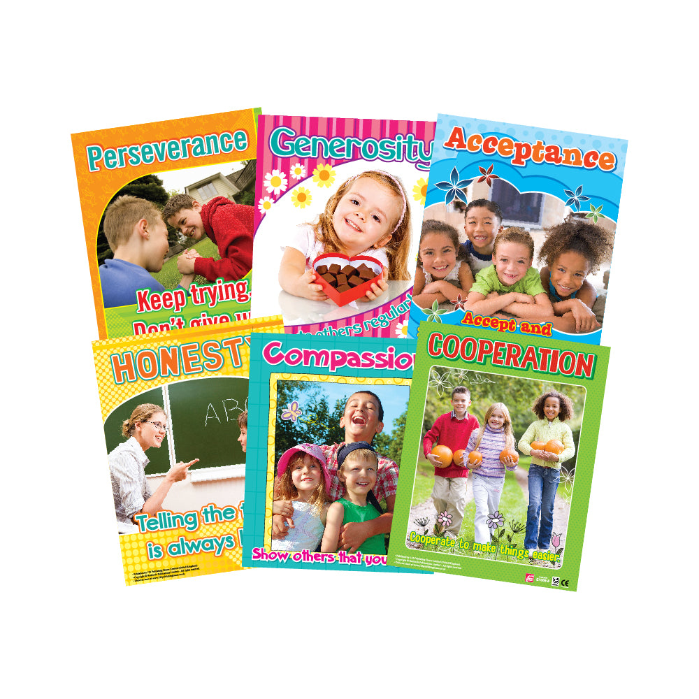 Character Builders (6 Wall Charts) - Educational Wall Chart Pack in English