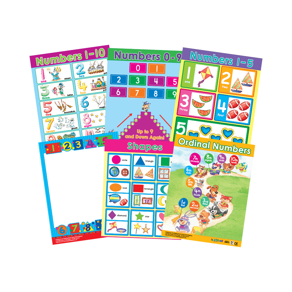 Preschool Maths (6 Wall Charts) - Educational Wall Chart Pack in English