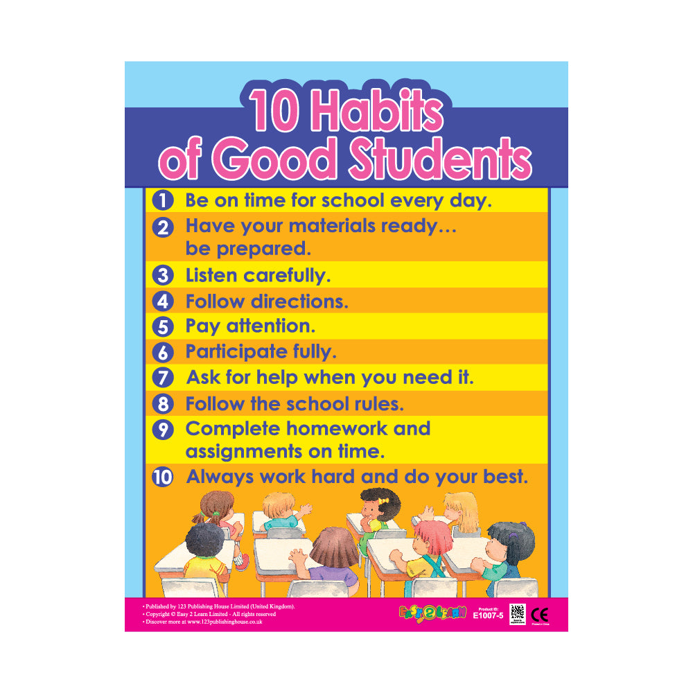 How to be a Good Student (6 Wall Charts) - Educational Wall Chart Pack in English