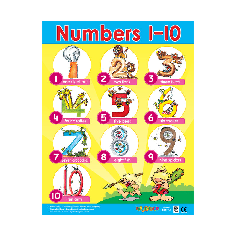 Numbers & Shapes (6 Wall Charts) - Educational Wall Chart Pack in Engl