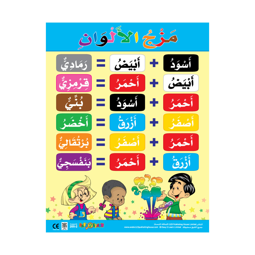 Arabic Colours Matching Mixing Colours - Wall Chart in Arabic