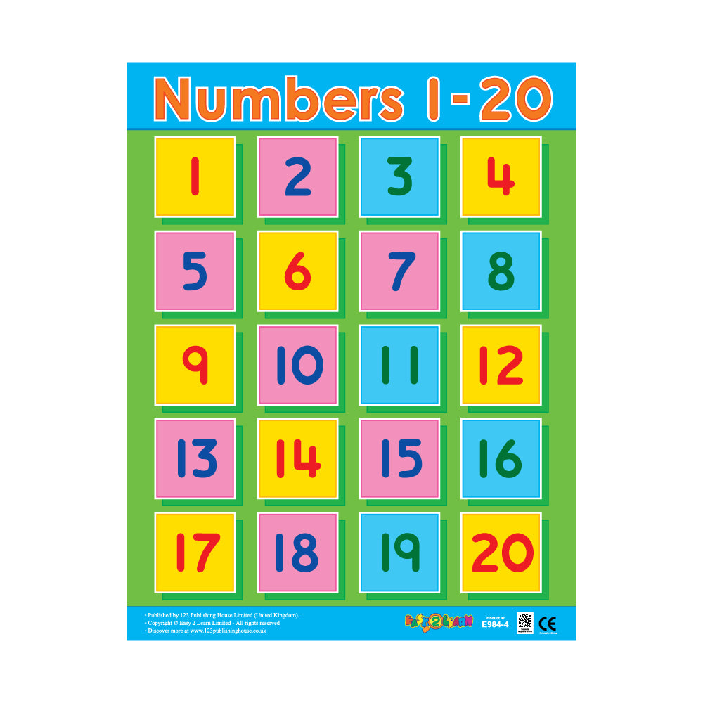 Numbers 1-20 - Wall Chart in English