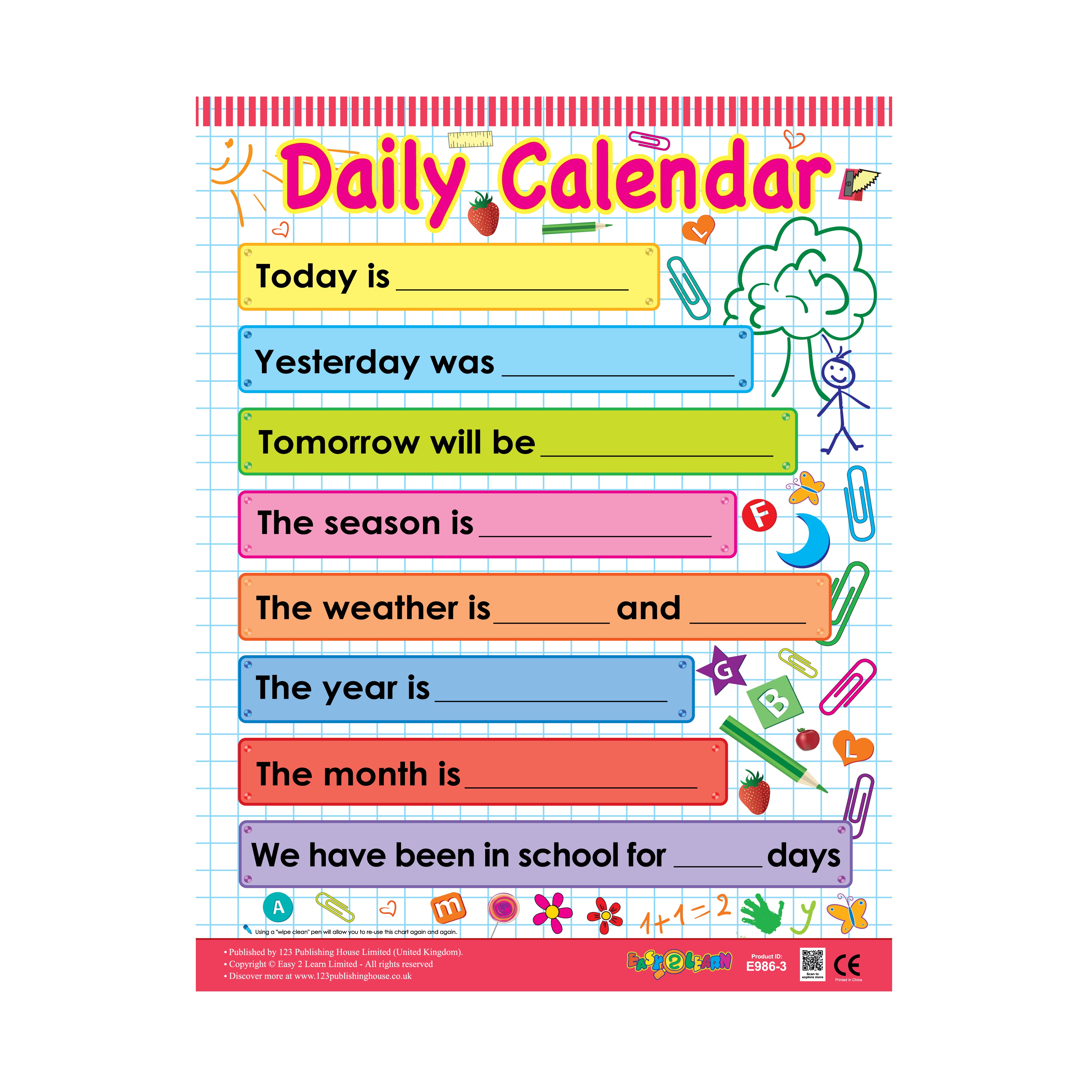 Classroom Essentials (6 Wall Charts) - Educational Wall Chart Pack in English