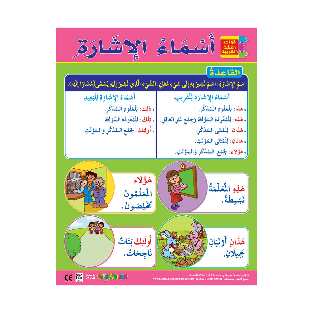 لغتي العربية "قواعد الكلام المفيد" (6 لوحات تعليمية) - مجموعة لوحات تعليمية باللغة العربية