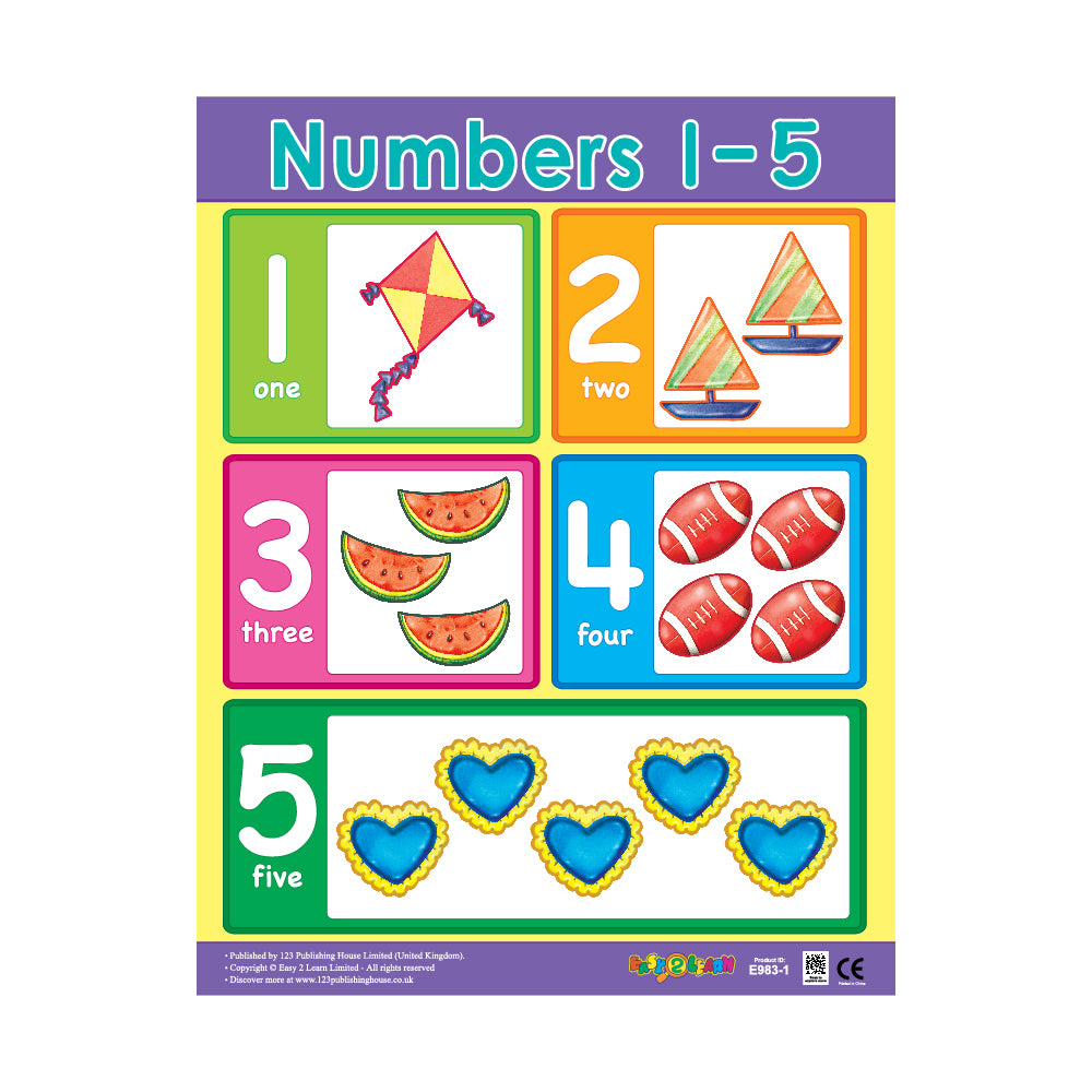 Preschool Maths (6 Wall Charts) - Educational Wall Chart Pack in English