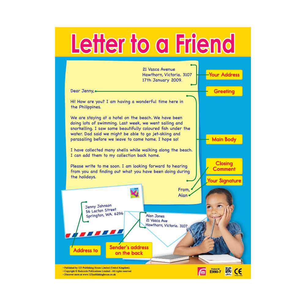 Letter to a Friend - Wall Chart in English