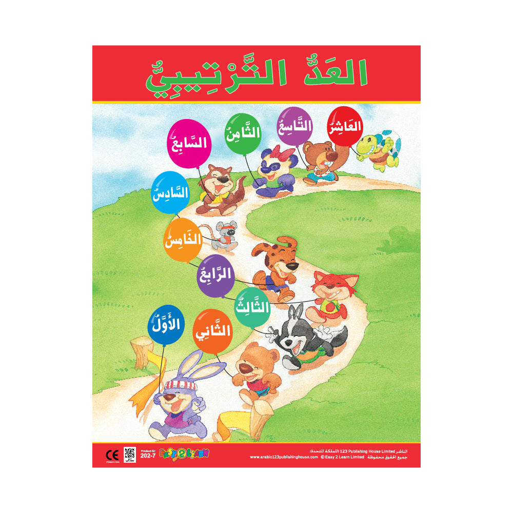 Ordinal Numbers - Wall Chart in Arabic