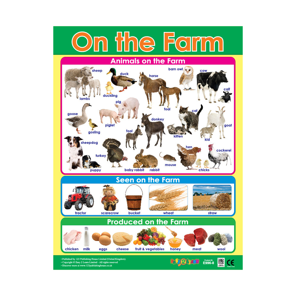 On the Farm - Wall Chart in English