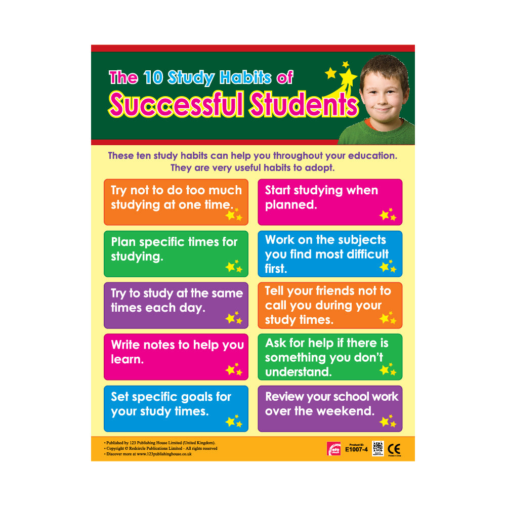 The 10 Habits of a Successful Students - Wall Chart in English