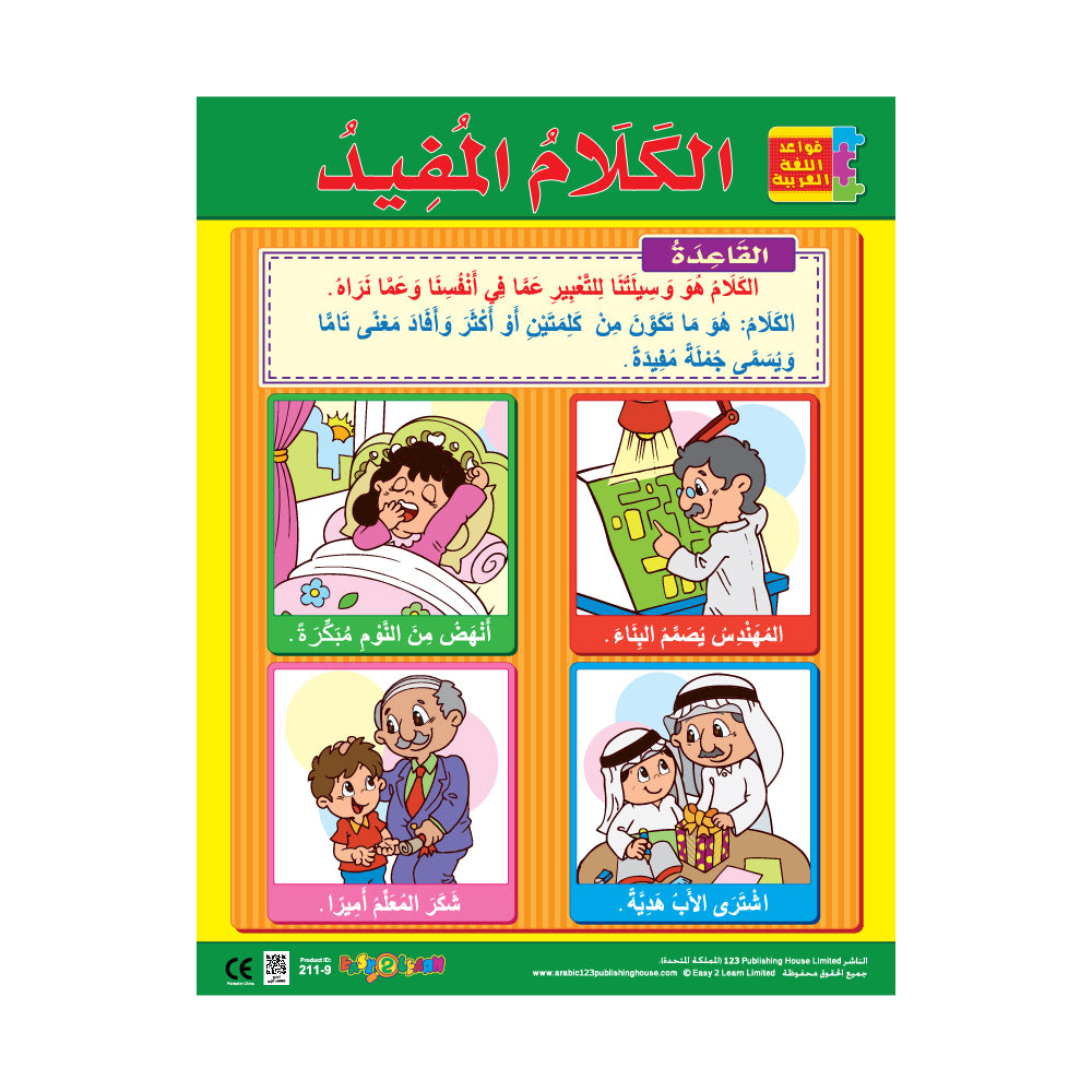 الكلام المفيد - لوحة تعليمية باللغة الإنجليزية