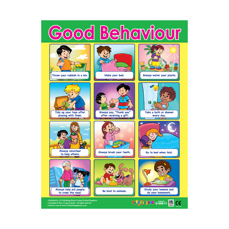 Good Manners Set Good Manners Wall Charts | 6-Chart Social Skills Set for Kids