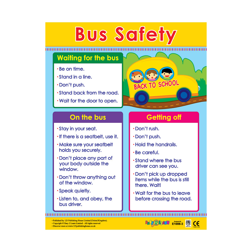 Safety Essentials (6 Wall Charts) - Educational Wall Chart Pack in English