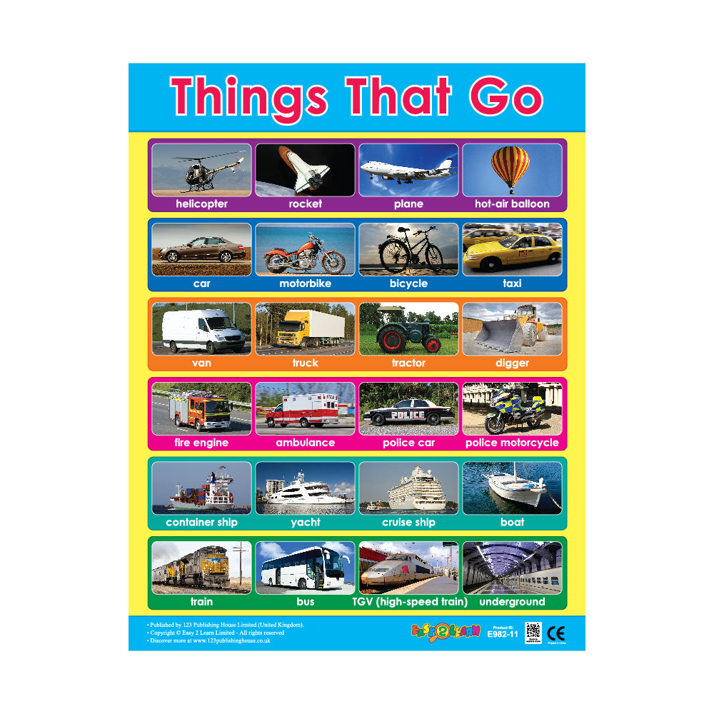 Things That Go - Wall Chart in English