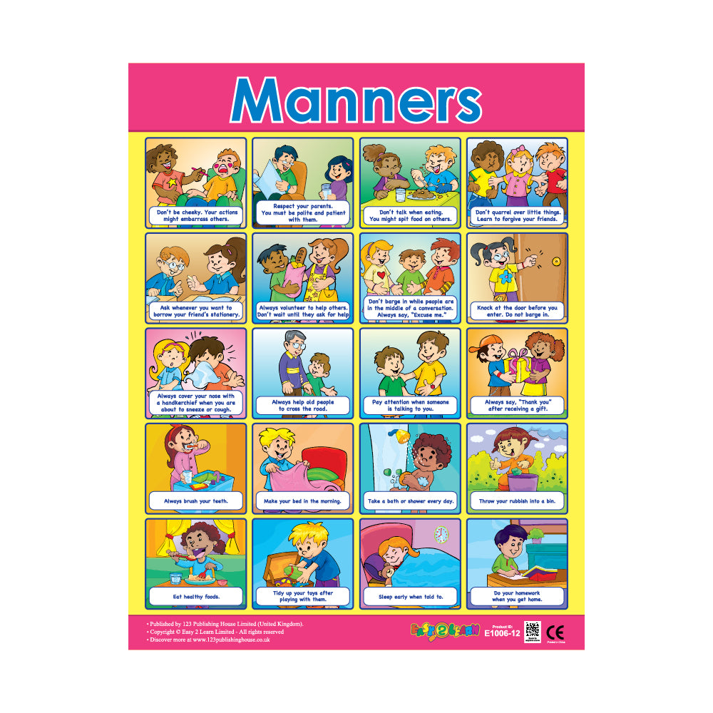 Good Manners (6 Wall Charts) - Educational Wall Chart Pack in English