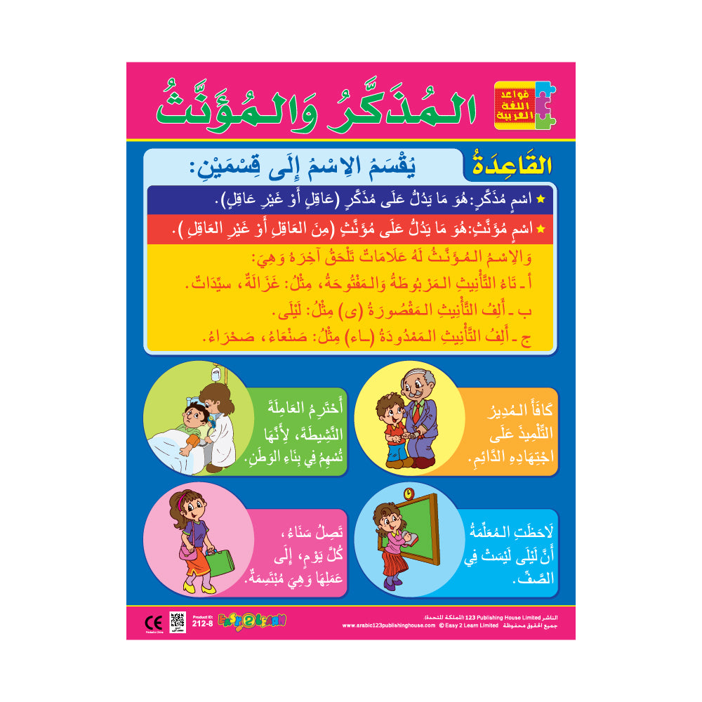 Arabic Grammar (6 Wall Charts) - Educational Wall Chart Pack in Arabic