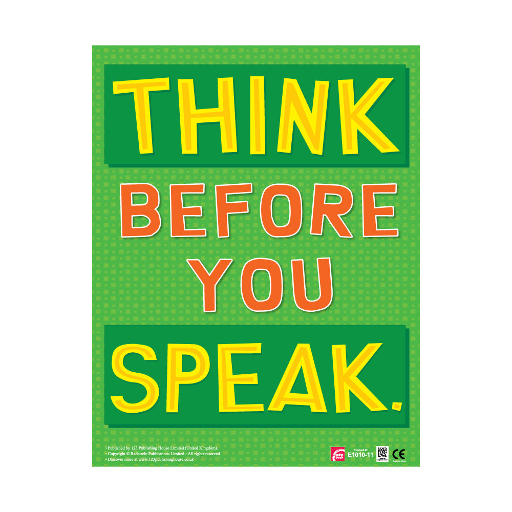 Think Before You Speak - Wall Chart in English