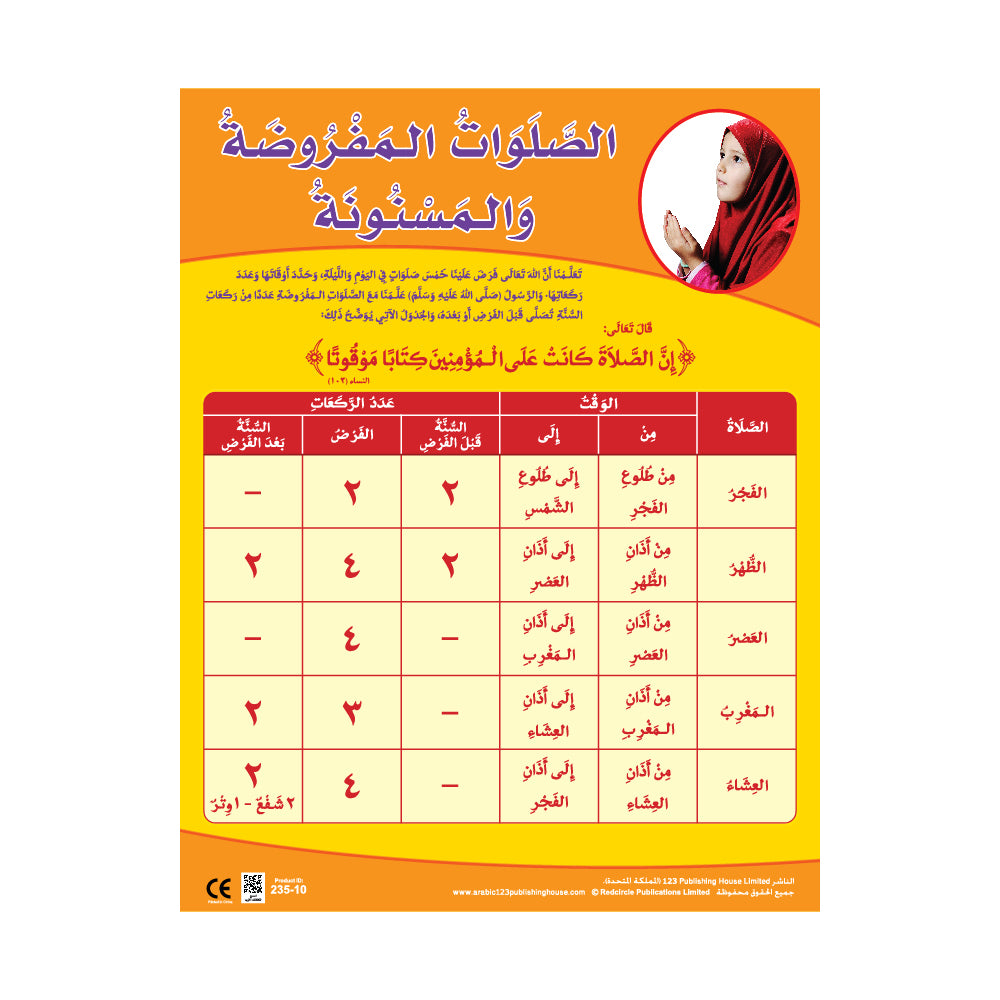 Worship (for boys) (6 Wall Charts) - Educational Wall Chart Pack in Arabic