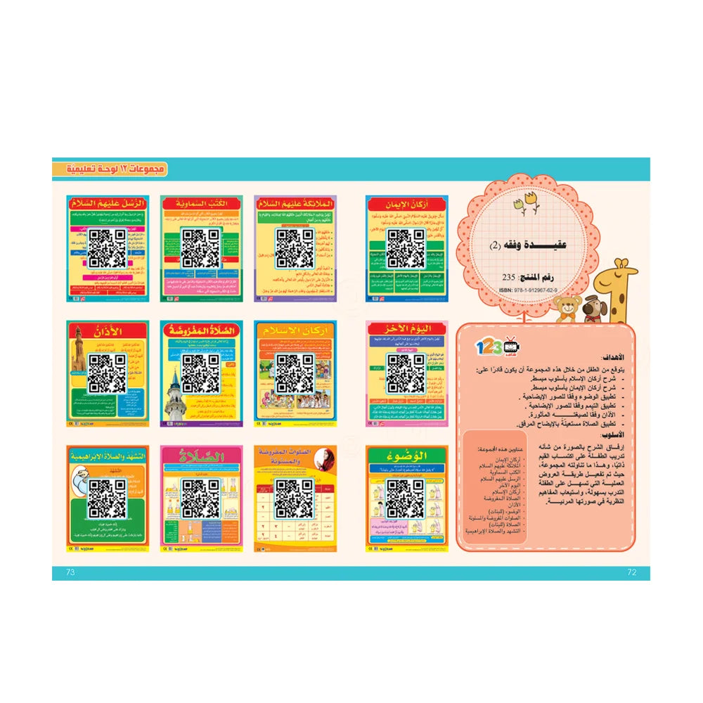Creed and Jurisprudence (for girls) (12 Wall Charts) – Educational Wall Chart Pack in Arabic